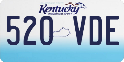 KY license plate 520VDE