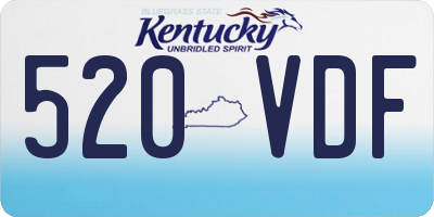KY license plate 520VDF