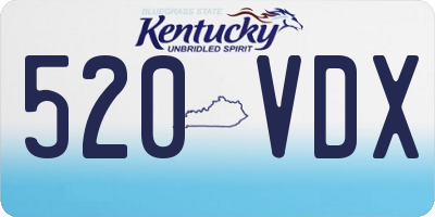 KY license plate 520VDX