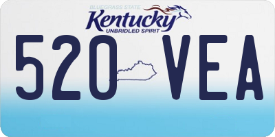 KY license plate 520VEA