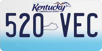 KY license plate 520VEC
