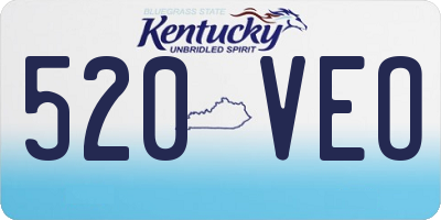 KY license plate 520VEO
