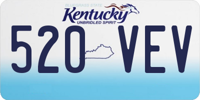 KY license plate 520VEV