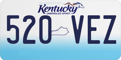 KY license plate 520VEZ
