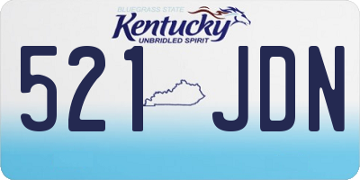 KY license plate 521JDN