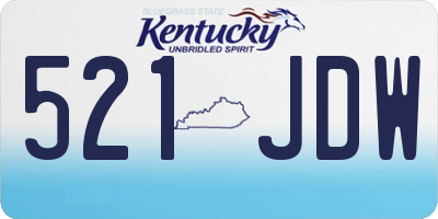 KY license plate 521JDW