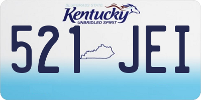 KY license plate 521JEI