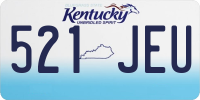 KY license plate 521JEU