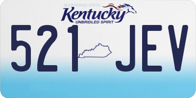 KY license plate 521JEV