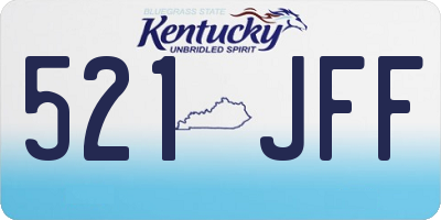 KY license plate 521JFF