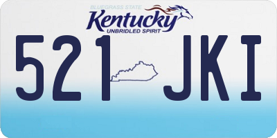 KY license plate 521JKI