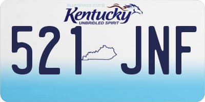 KY license plate 521JNF
