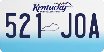 KY license plate 521JOA