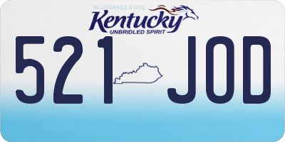 KY license plate 521JOD