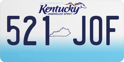 KY license plate 521JOF