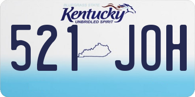 KY license plate 521JOH