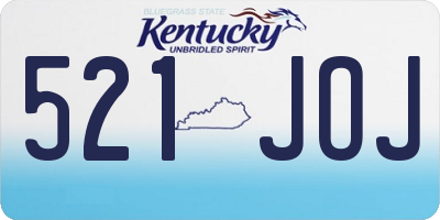 KY license plate 521JOJ