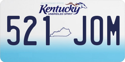 KY license plate 521JOM
