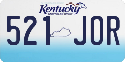 KY license plate 521JOR