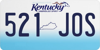KY license plate 521JOS