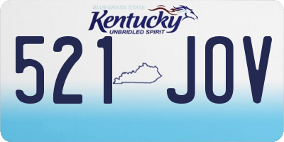 KY license plate 521JOV