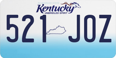KY license plate 521JOZ