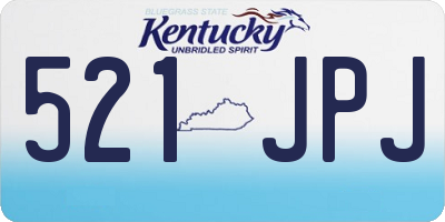 KY license plate 521JPJ