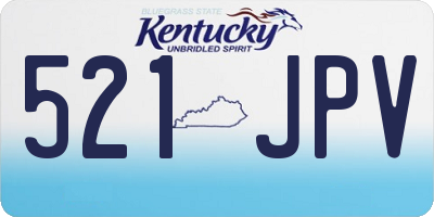 KY license plate 521JPV