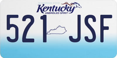 KY license plate 521JSF