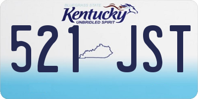 KY license plate 521JST