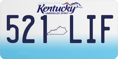 KY license plate 521LIF