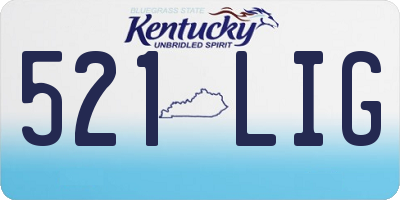 KY license plate 521LIG