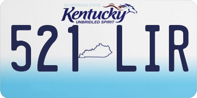 KY license plate 521LIR