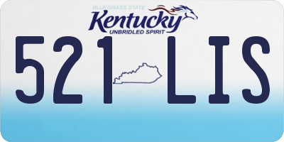 KY license plate 521LIS
