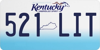 KY license plate 521LIT