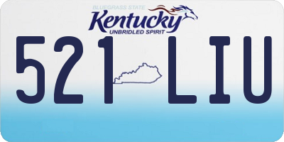 KY license plate 521LIU