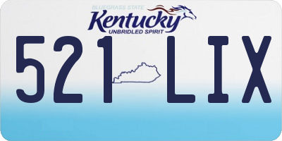 KY license plate 521LIX