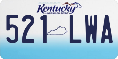 KY license plate 521LWA