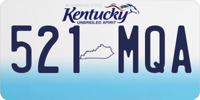 KY license plate 521MQA