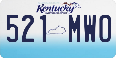 KY license plate 521MWO
