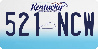 KY license plate 521NCW