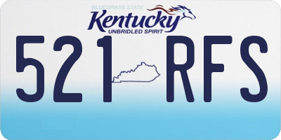 KY license plate 521RFS