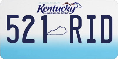 KY license plate 521RID