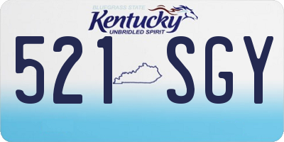 KY license plate 521SGY