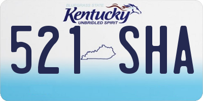 KY license plate 521SHA