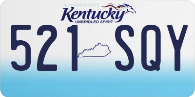 KY license plate 521SQY