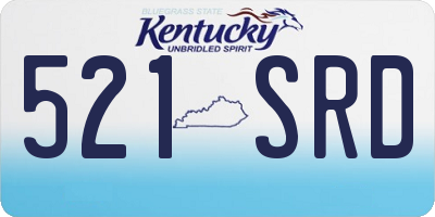 KY license plate 521SRD