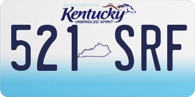 KY license plate 521SRF