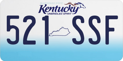 KY license plate 521SSF