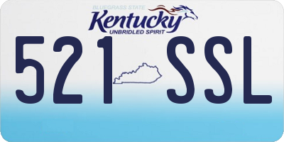 KY license plate 521SSL